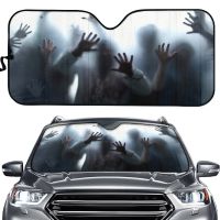 Hot Walking Dead 3D Print Car Sunshade Zombie Silhouette Summer Auto Accessories Durable Car Window Windscreen Covers Large Size Sunshades