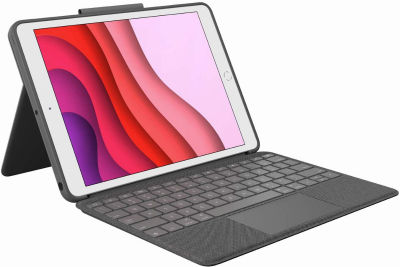 Logitech Combo Touch for iPad (7th, 8th and 9th generation) keyboard case with trackpad, wireless keyboard, and Smart Connector technology – Graphite