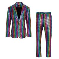 Disco Outfit Men Disco Costume Men Halloween Costumes For Men 70s Costume Breathable And Sparkle Fabric 2 Buttons Design Stretchy And Comfortable Disco Costume Men For Halloween sweetie