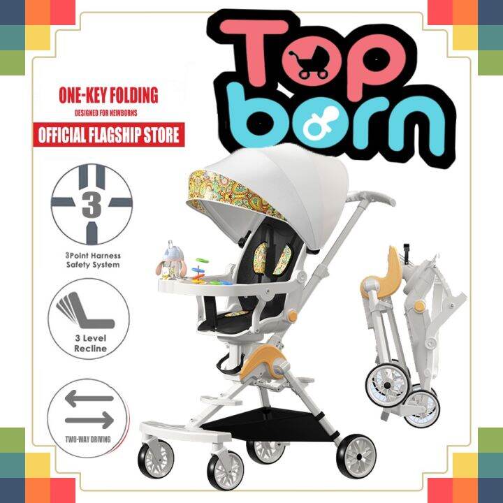 TOPBORN Baby Stroller Light Weight TwoWay Sit Strollers For