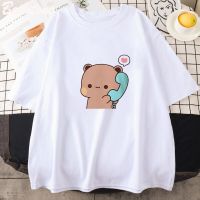 เสื้อยืดผ้าฝ้ายKawaii Bear พิมพ์เสื้อยืดผู้หญิงฤดูร้อน100% ผ้าฝ้ายฤดูร้อน Vintage เสื้อยืดผ้าฝ้ายแขนสั้น Femme ขนาดใหญ่ Graphic Tee