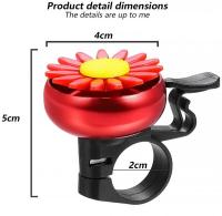 Sunflower Bike Children Alloy Plastics Cycling Ring Alarm For Handlebars Multi-color Kids Funny Bicycle Bell Daisy Flower Horns Adhesives Tape