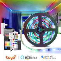 Tuya Smart LED Neon Light Strip WiFi Bluetooth Music APP Control WS2811 RGBIC Alexa Pixel LED Strip Room Party Decor 110V 220V