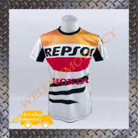 เสื้อยืดแขนสั้น Repsol JT-529 เนื้อผ้าไมโคไฟเบอร์ มีประสิทธิภาพในการซับเหงื่อสูงแห้งเร็ว ระบายอากาศ