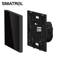 SMATRUL Blank Decorative Wall Switch Bottom Box Tempered Glass Home Without Touch Function Black White