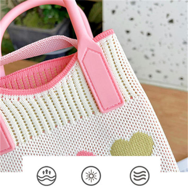 small-square-bag-pink-love-heart-casual-handbag-silicone-new-cell-phone-bag-knitted-bag-shoulder-crossbody-bag