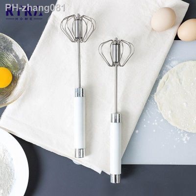 Stainless Steel Whisk Hand Blender Self Turning Cream Utensils Whisk Manual Mixer Semi-automatic Egg Beater Peeler Cooking Tools