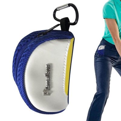 ●♠● Golf Ball Bag PU Leather Golf Ball Storage Pouch Bag Waist Belt Storage Pocket To Hold Tees And Golf Balls Portable Golf Ball