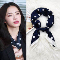 Square 70cm Women Scarf DIY Printed Satin Bag Wrist Ribbon Hair Band Scarves