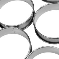 12 Pieces 3.15 Inch Double Rolled Tart Rings Stainless Steel Round Muffin Rings Metal Crumpet Rings