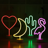 Led Neon Signs Light USB Flamingo Romantic Propose Wedding Props Shop Home Room Decor For Christmas New Years Gift Table Lamp