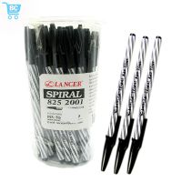 ปากกาแลนเซอร์ ปากกาลูกลื้น ลายเกลียวคู่ Lancer Spiral 825 2001 : บรรจุ 50ด้าม/กระปุก