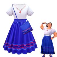 Movie Encanto Luisa Role Play Clothing Children Fancy Carnival Dresses Ruffles Long Dress Halloween Princess Party Clothe