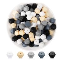 100 Pieces Hexagonal Silicone Beads DIY Necklace Bracelet Bead Kit Beads 14mm Polygonal Silicone Bead