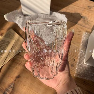 【CW】❈∏  Glass Cup Twist Fold Household Fruit Juice Beer Ins Advanced Korean
