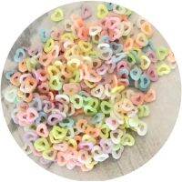 100g/Lot 8mm Colored Glow Hollow Hearts Clay Slices Sprinkles for DIY Crafts Tumbler Filling