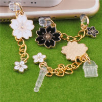 ปลั๊กฝุ่นน่ารัก Charm Cherry Blossoms ปลั๊กพอร์ตชาร์จสำหรับ iPhone Type C ป้องกันฝุ่น Stopper โทรศัพท์แจ็ค 3.5 มม. ป้องกันฝุ่น-Ludeiur