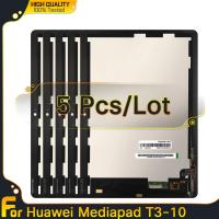 5ชิ้นแท็บเล็ต LCD สำหรับ Huawei Mediapad T3 10 AGS-L03 AGS-L09 AGS-W09ชิ้นส่วนจอสัมผัสแอลซีดีของเครื่องแปลงดิจิทัลสำหรับ Mediapad T3 10