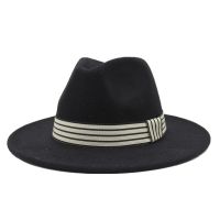 Simple Wide Brim Autumn Female Fashion Jazz Cap Winter Fashion Wool Fedora Hat For Women Chapeau Femme Black Hats For Men