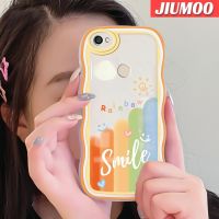 เคส JIUMOO สำหรับ Xiaomi Redmi โน๊ต5A เคส Y1ชั้นหนึ่งเคสลายการ์ตูนแฟชั่นสีสันสดใสรูปยิ้มป้องกันเลนส์กล้องเคสโทรศัพท์แบบใสขอบเป็นคลื่นดีไซน์ใหม่เคสซิลิโคนเนื้อนิ่มโปร่งใสกันกระแทก