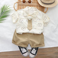 IENENS Summer Kids Boy Clothing Sets 0-4 Years Short Sleeves Casual Outfits 2PCS Baby Print Shirt + Shorts Children Holiday Clothes Suits