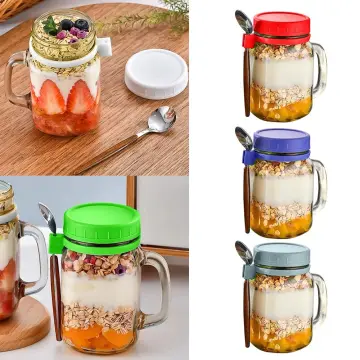 Overnight Oats Containers with Lids and Spoon, 1 Pack Mason Jars for  Overnight Oats, 600 ml Overnight Oats Jars Glass Oatmeal Container to Go  for Chia Pudding Yogurt Salad Cereal Meal Prep Jars 