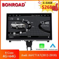 Bonroad 9 รถเครื่องเล่นสื่อมัลติมีเดียแบบแอนดรอยด์รถยนต์ Carplay สำหรับ Audi A6 C7 A7 2012-2018วิทยุอัตโนมัติจอแสดง GPS นำทางหน้าจอสัมผัส