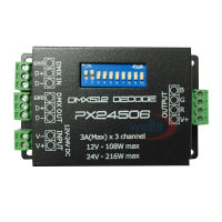 PX24506 DMX 512 Decoder Driver 9A DMX 512 Amplifier 12V 24V led DMX512 controller for R. GB LED strip Lights