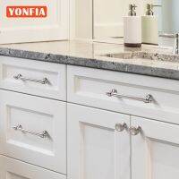 YONFIA 3644SN Brushed Nickel Silver Drawer Pull Handles Chrome Plated Furniture Handles And Knobs For Cabinet Door Cabinet Door Hardware