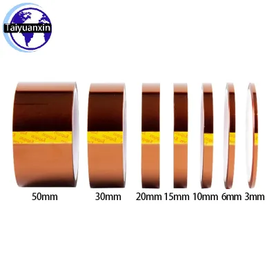 1pcs High Temperature Resistant Tape 5mm 10mm 15mm 20mm 25mm 40mm 50mm 100mm 230mm Long 33m for 3D Printer Platform