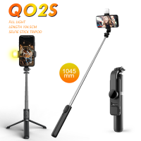 ไร้สายบลูทูธ Selfie Stick บลูทูธพับขาตั้งกล้องยืดได้ด้วยเติมแสงมินิชัตเตอร์การควบคุมระยะไกลสำหรับ IOS Android.