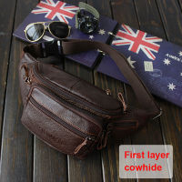 Retro Genuine Leather belt chest bag for men designer purses brown crossbody waist bag luxury oversized fanny pack waist packs