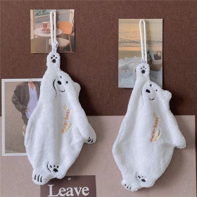 【CC】 Household Soft Hand Absorbent Coral Dishcloths Hanging Rag Cleaning