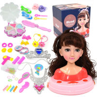 Kids Makeup Toys DIY Educational Toys Princess Suit Half Body Makeup Comb Hair Mannequin Head Pretend Play HouseToy Girls Gift