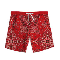 New Fashion Bandana 3D Print Paisley Woman Men Summer Beach Loose Shorts Casual Pants Polyester V7