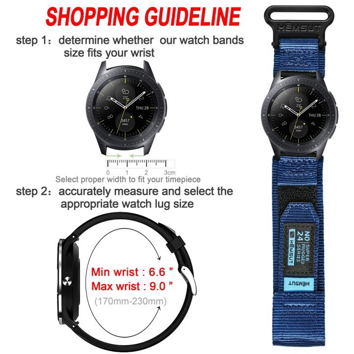 กีฬาไนลอนสำหรับนาฬิกา Galaxy Watch 4 40มม. 44มม./Samsung Active 2สายนาฬิกา40มม. 44มม./นาฬิกา5สายสีน้ำเงิน42มม. 46มม./นาฬิกา3 41มม. 20มม.