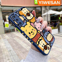 YIWESAN เคสปลอกสำหรับ Samsung Galaxy S20 S20 S20,เคสนิ่มลายการ์ตูนวินนี่ช้อนส้อมมีดหมีพูห์มีน้ำค้างแข็งโปร่งใสเคสขอบสี่เหลี่ยมด้านข้างแบบแข็งลายกล้องปลอกซิลิโคนเคสนิ่มป้องกันการกระแทก