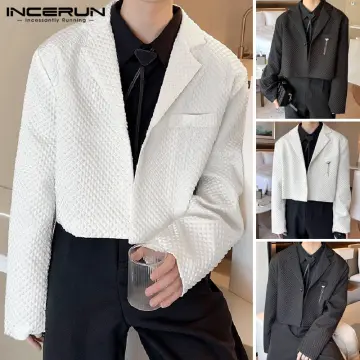 Men's Loose Lapel Neck Jacket Mens Party Fashion Long Sleeve Coat