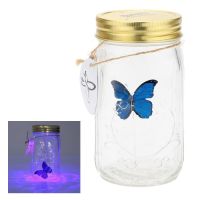 Novelty Holiday Gift Romantic Glass LED Lamp Magic Flying Butterfly Jar New Year Valentines Christmas Gift Home Decor Night Lights