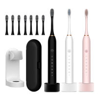 Newest Ultrasonic Electric Toothbrush Rechargeable USB with Base 6 Mode s Sonic Toothbrush IPX7Waterproof Travel Holder