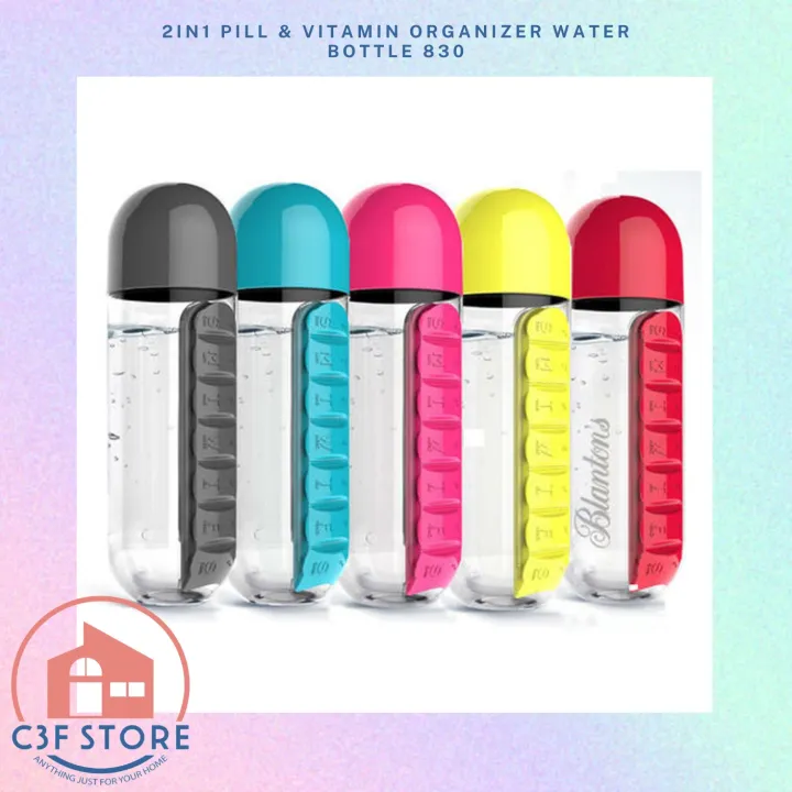C3F Store 2in1 Pill & Vitamin Organizer Water Bottle 830 Lazada PH
