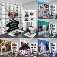 Funny Dog Digital Print Shower Curtain Waterproof Bathroom Curtain Set with Hooks Home Decor Bath Curtain For Dogs