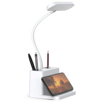 LED Desk Lamp with Pen Holder Desk Light for Computer Desktop for Reading Small Study Table Lamp for Kids Home Office Dorm