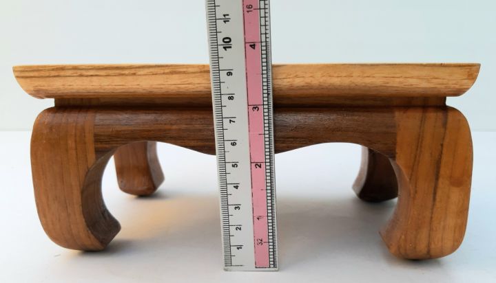 โต๊ะเอนกประสงค์-ทรงสูง-ขนาด-5x8-นิ้ว-ขาสิงห์-ทำด้วยไม้สัก-จากภูมิปัญญชาวบ้าน-สำหรับวางพระพุทธรูป