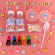 Bộ Kit Làm Slime Trong Clear Slime 9 Món Gía Rẻ - Tặng Kèm Charm và Hướng