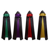 Vampire Cape สำหรับผู้ใหญ่ผู้หญิงผู้ชายฮาโลวีน Devil คอสเพลย์ยุคกลาง Hood Cloaks