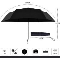 New ร่ม ขนาดเล็ก ป้องกันแสง UV100% กันแดด กันฝน น้ำหนักเบา พกพาสะดวก umbrella Super Slim ร่มแบบพับ พร้อมส่งในไทย กันฝน