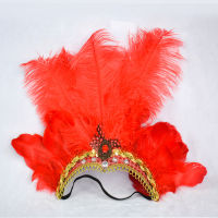 Female Belly Dance Feather Headwear Party Dress up Show up Costume Dancing Headdress Halloween Parade Easter Cosplay