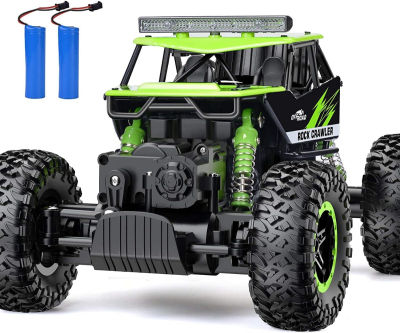 NQD Rc Car, Remote Control Monster Truck, 2.4Ghz 4wd Off Road Rock Crawler Vehicle, 1:16 All Terrain Rechargeable Electric Toy for Boys & Girls Green