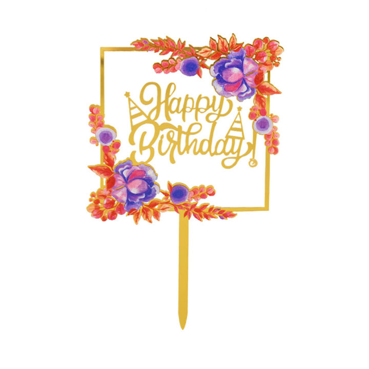 event-and-party-decorations-birthday-decorating-supplies-anniversary-party-supplies-acrylic-floral-cake-toppers-happy-birthday-cake-topper